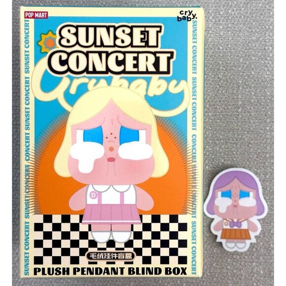 POP MART CRYBABY Sunset Concert Series “BRIGHT ORANGE” Plush Pendant Single Box - Picture 3 of 11